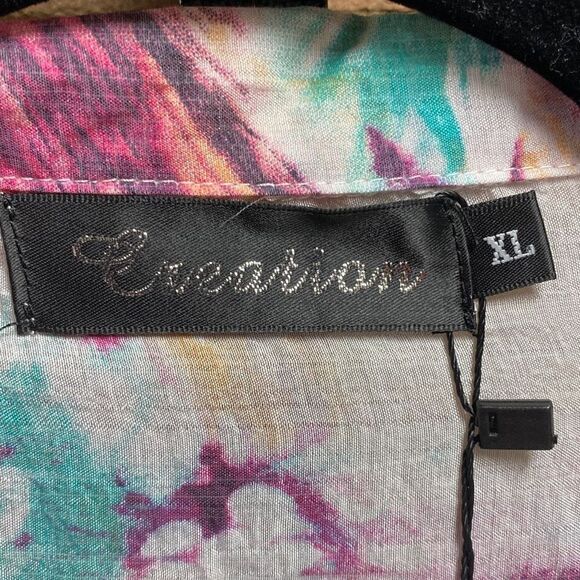 Creation Multi Color Button Down Tunic Size XL NWT - Picture 3 of 8